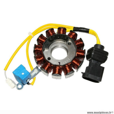 Stator PIAGGIO origine 584690 pour 125 FLY, LIBERTY, VESPA LX, VESPA S > 2007, X8 > 2004, X9 > 2003, TYPHOON > 2010, APRILIA 125 SPORT-CITY > 2008, SR-MOTARD > 2012, GILERA 125 RUNNER > 2005