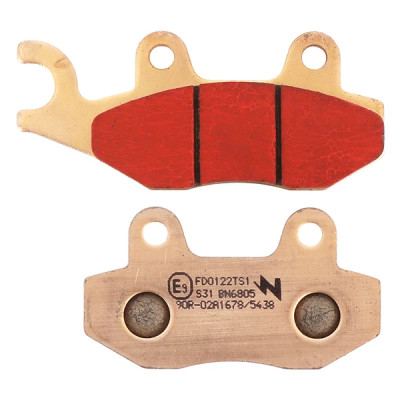 Plaquettes de frein NEWFREN Touring Metal Fritte AV pour APRILIA 125 RX 2018+, PEUGEOT 125 DJANGO 2014+, 300 SATELIS 2013+ - AR pour TRIUMPH 900 STREET TWIN 2016+ (FD0122TS)