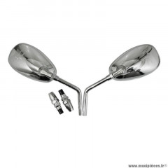 Paire de rétroviseurs PIAGGIO Origine pour Moto-Guzzi 1100-1200 Breva 2005+, Griso 2005+, 1200 Norge 2006+, 1100 California 2006-2011, 750 V7 2009+, Nevada 2009+, 850 V9 2016+, 940 Bellagio - 97702R