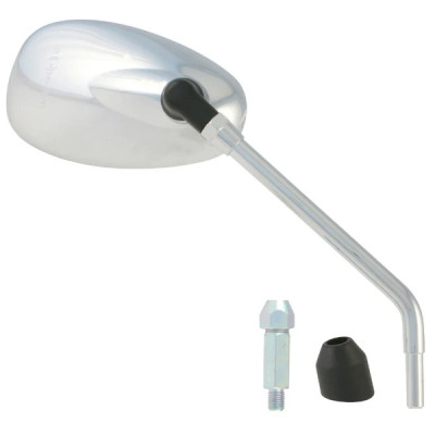 Rétroviseur droit chrome adaptable homologué CE Piaggio 125-300 Beverly 2010+ (OE CM179905)