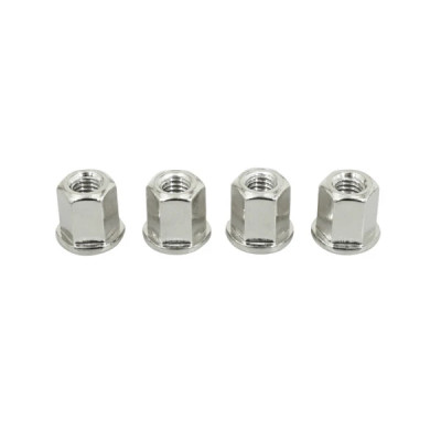 Ecrou de culasse adaptable diamètre M6 haut 12mm avec embase (jeu de 4) pour MBK 50 Booster, Yamaha 50 BWS