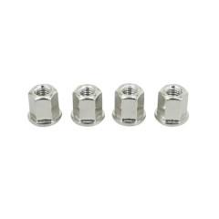 Ecrou de culasse adaptable diamètre M6 haut 12mm avec embase (jeu de 4) pour MBK 50 Booster, Yamaha 50 BWS