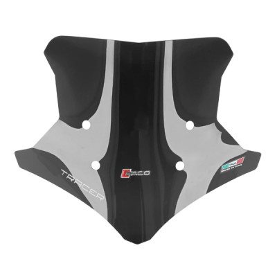 Pare-brise moto FACO fumé raccord renforcé short hauteur 355mm Yamaha 900 Tracer 2015-2017