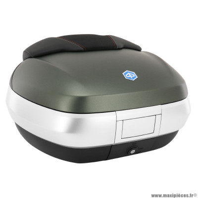 Top-case 50L PIAGGIO vert armée 333-A vendu sans le support 1B006840 pour maxi-scooter 300-350-400-500 MP3 après 2016