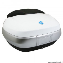 Top-case 50L PIAGGIO blanc 533 avec support origine pour maxi-scooter 300-500 MP3 2014-2017 OEM CM261516