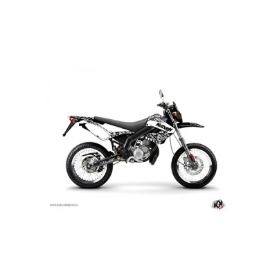 Kit déco autocollant-sticker adaptable blanc pour Derbi 50 à boite Xtreme, Xrace 2005-2009 - KUTVEK