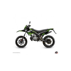 Kit Decó autocollant-sticker adaptable noir-vert 50 à boîte pour Derbi 50 DRD Xtreme 2010-2017