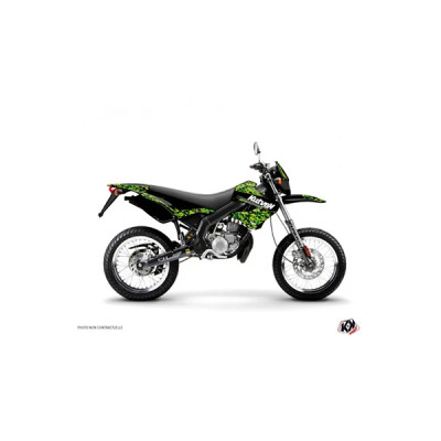 Kit Déco autocollant-sticker adaptable noir-vert pour 50 à boite Derbi 50 Xtreme, Xrace 2005-2009 - KUTVEK