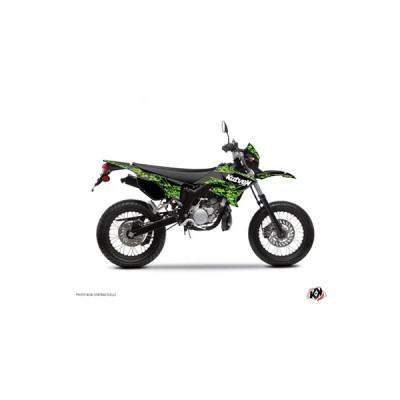 Kit Déco autocollant-sticker adaptable noir-vert pour 50 à boite MBK 50 Xlimit 2007-2011 / Yamaha 50 DT 2007-2011 - KUTVEK