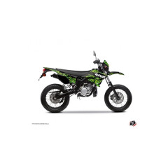 Kit Déco autocollant-sticker adaptable noir-vert pour 50 à boite MBK 50 Xlimit 2007-2011 / Yamaha 50 DT 2007-2011 - KUTVEK