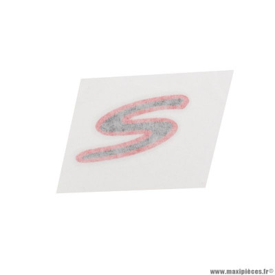 Autocollant PIAGGIO «&nbsp;S&nbsp;» droit sur aile arrière origine - 2H003412000A1 - pour scooter 50 ZIP 4T 2018+ E4