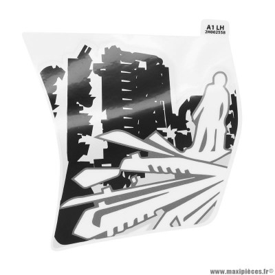 Autocollant Piaggio Décor de face avant gauche inférieur origine pour scooter 50 Typhoon 2018+ (2H00255800A1)