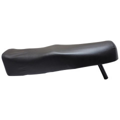 Selle biplace adaptable noire avec fixation et tube D25.5 pour Peugeot 103