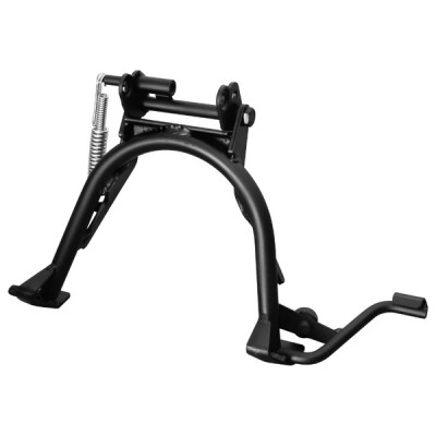 Béquille centrale Buzzetti noir modèle réparation avec fixation porte-béquille MBK 50 Nitro 13 pouces, Yamaha 50 Aerox 13 pouces, Aprilia 50 SR