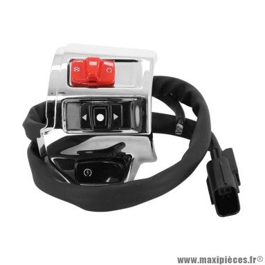 Commodo-commutateur droit PIAGGIO chrome brillant OEM 1D002365 pour 125 Vespa Sprint, Primavera 2016+ version sport
