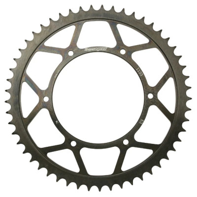 Couronne adaptable 420 53 dents acier noir (alésage 108 mm) - DERBI 50 GPR 2004-2012, APRILIA 50 RS4 2011-2020, GILERA 50 SMT 2013+