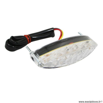 Feu arrière ovale à leds adaptable pour moto 50 PR2, 125 PR3-PR4, 250 PR5 / Daelim 125 Besbi blanc