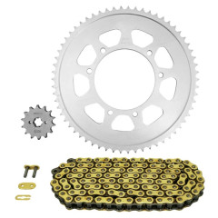 Kit chaine AFAM 428 13x62 (diamètre couronne 105-125-8.5) pour moto Aprilia 125 SX IE 2018-2024 (démultiplication origine)