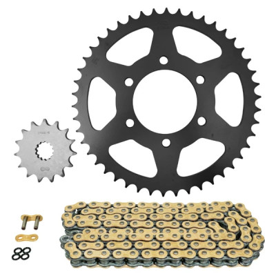 Kit chaîne AFAM 520 15x46 (diamètre couronne 80-104-10.5) pour Kawasaki 650 Ninja 2017-2020 (démultiplication origine)