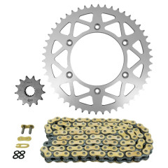 Kit chaîne AFAM 520 13x50 (démultiplication origine) pour KTM 250 EXC 2005-2017, EXC FACTORY 2005, EXC RACING 2005-2006, EXC TPI 2018-2020
