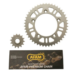 Kit chaine AFAM 420 14x46 (démultiplication origine) KTM 65 SX 2011-2020