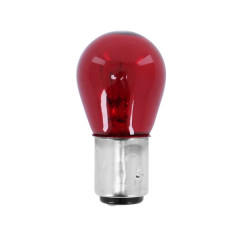 Ampoule 12V adaptable 21-5W culot BAY15d rouge (feu arrière et stop, à l'unité)