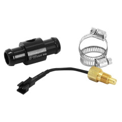 Adaptateur de température d'eau KOSO noir avec sonde pour durite 16 mm