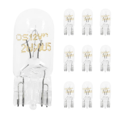 Ampoule standard OSRAM 12V 2W culot W2,1x9,5d norme W2W T10 wedge blanc (clignotant) (x10)