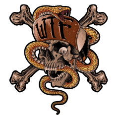 Autocollant-sticker LETHAL THREAT mini wtf snake skull (60x80mm)