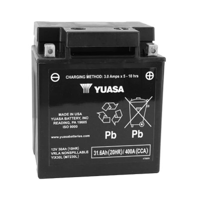 Batterie YUASA 12V 30 Ah YIX30L activée en usine prête à l'emploi