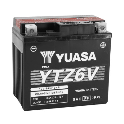 Batterie YUASA 12V 5 Ah YTZ6V activée en usine prête à l'emploi