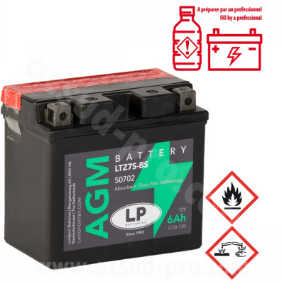 Batterie adaptable LTZ7S-BS 12V sans entretien SLA / technologie AGM