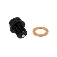 Bouchon vidange BLACKWAY M12X1.5 - 12mm - noir avec joint cuivre