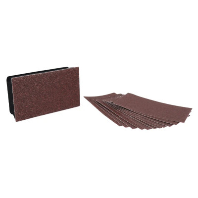 Cale de ponçage souple TIVOLY + lot de 12 feuilles auto-agrippantes 70 x 125 mm
