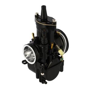 Carburateur adaptable PWK 32 avec power jet (boisseau plat/starter tirette) noir