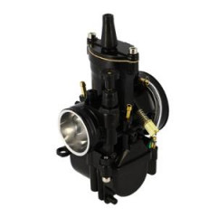 Carburateur adaptable type PWK 34 avec power jet (boisseau plat/starter tirette) noir