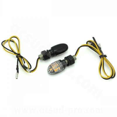 Clignotant adaptable homologué à LEDs (la paire) noir