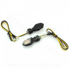 Clignotant adaptable homologué à LEDs noir (la paire)