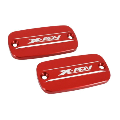 Couvercle de maître-cylindre AVOC alu CNC anodisé rouge avec motif pour maxi-scooter Honda 750 X-ADV (x2)