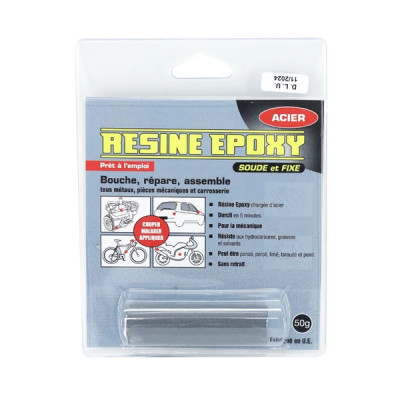 Résine-colle Pressol 50g acier 145x30mm