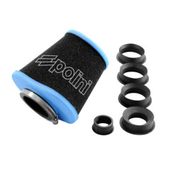 Filtre à air POLINI conique avec fixation droite et adaptateur diamètre 28, 35, 42, 45, 49, 55 mm (203.0160)