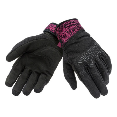 Gants TUCANO URBANO féminins miky lady noir-fuchsia graphic homologués EN 13594:2015 (6,5 XS)