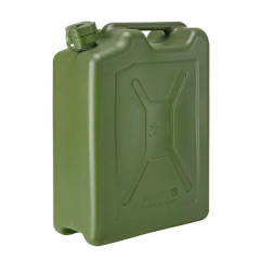 Jerrycan-bidon carburant PRESSOL polyéthylène vert armée type US avec bec flexible 20L