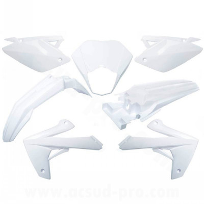 Kit carrosserie TNT blanc 7 pièces Rieju MRT 50 2009-2021