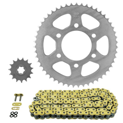 Kit chaîne AFAM 428 15x51 (démultiplication origine) pour Hyosung 125 S GV Aquila Bobber 2019-2020