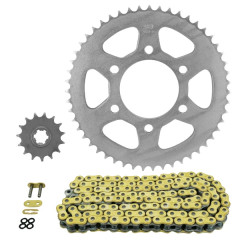 Kit chaîne AFAM 428 15x51 (démultiplication origine) pour Hyosung 125 S GV Aquila Bobber 2019-2020