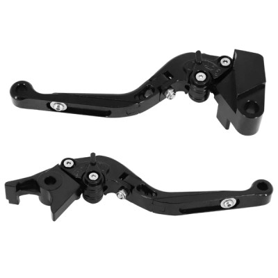 Levier de frein-embrayage moto réglable-rétractable AVOC noir anodisé CNC (x2) pour Kawasaki Z900, Z650