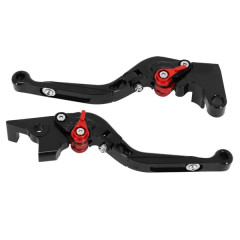 Levier de frein-embrayage réglable Avoc noir anodisé CNC pour Yamaha 700 MT-07 2014-2018 (x2)