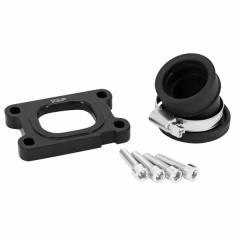 Pipe admission 50 a boite TPR Racing 360° Top Performances montage avec carburateur Mikuni TM 24 pour AM6 et Derbi 50cc