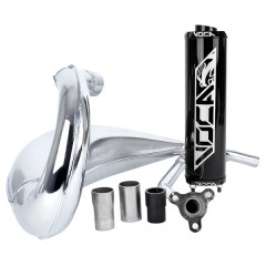 Pot 50 Voca Racing Chromé Passage Haut Silencieux Alu Noir pour Sherco 50 SM-R, SE-R